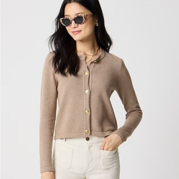 NWT J. Crew Cotton Cardigan Sweater Lady Jacket Ivory CG824 Size M - Picture 3 of 11